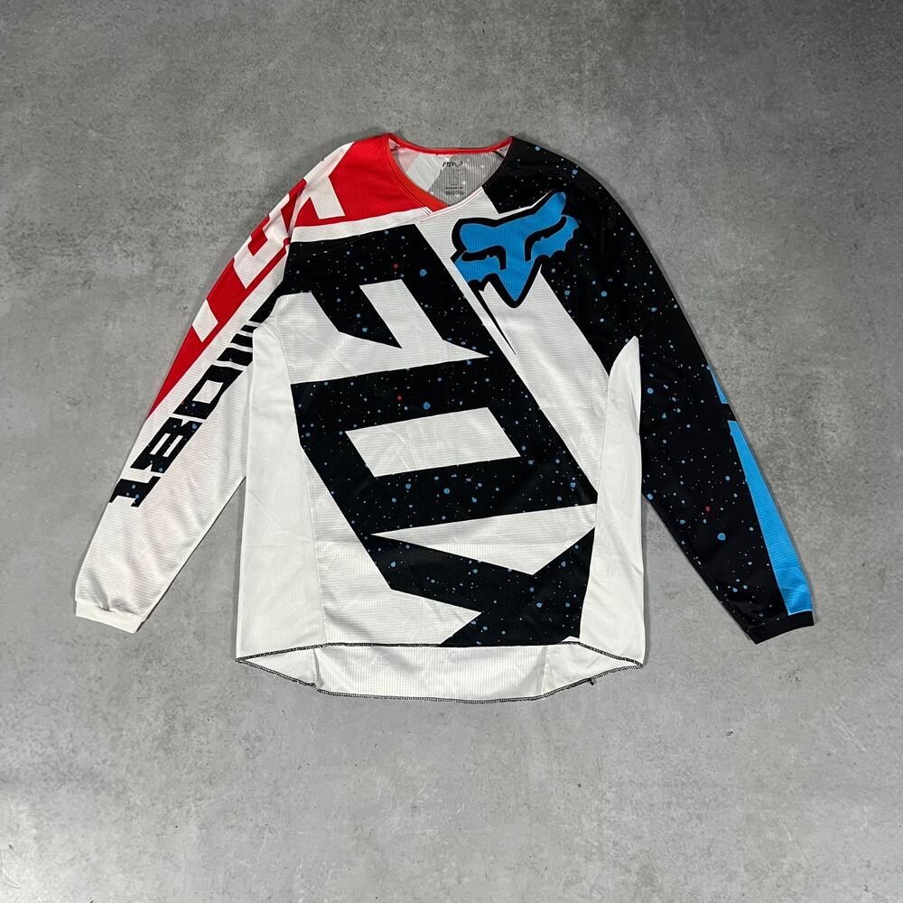 Fox MX 180 Red White Racing Jersey Pants Size L Motocross Gear